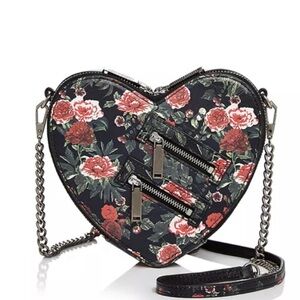 Rebecca Minkoff Heart Floral Crossbody Bag in Black and Red